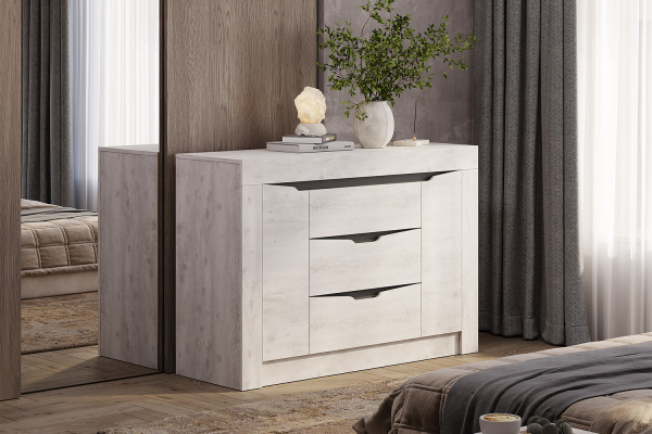 Фото Комод Леонардо КМ-12, Бетон пайн светлый, Графит