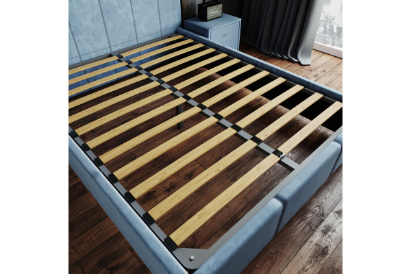 Фото Кровать с ортопедическим основанием Рио 180х200, Светло-голубой