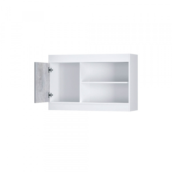 Фото Полка навесная Паскаль, Белый, Цемент светлый