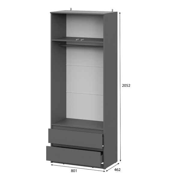 Фото Шкаф для одежды и белья Денвер, графит