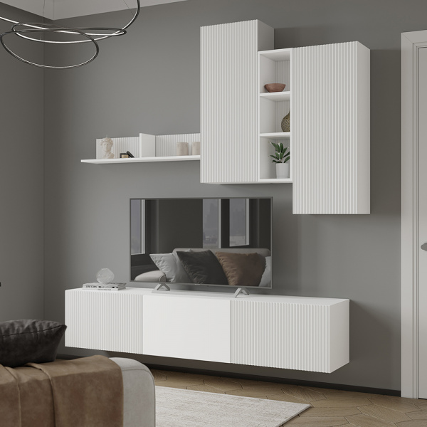 Фото Комод с полками Сириния, белый снег