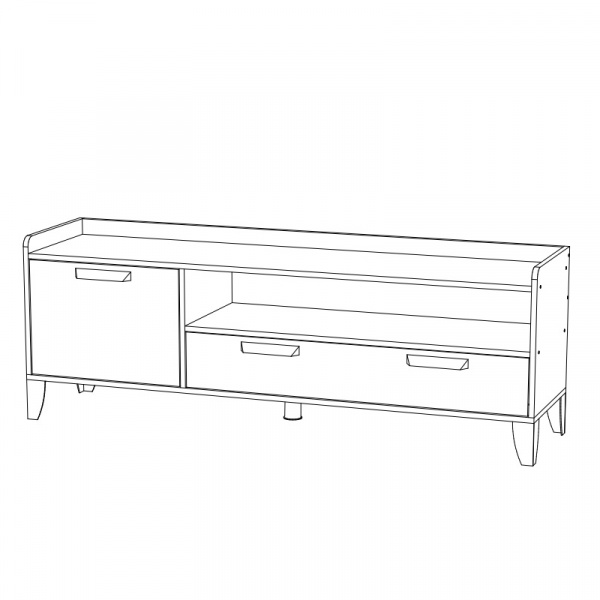 Фото Тумба под телевизор Парус-8, белый/ателье светлое