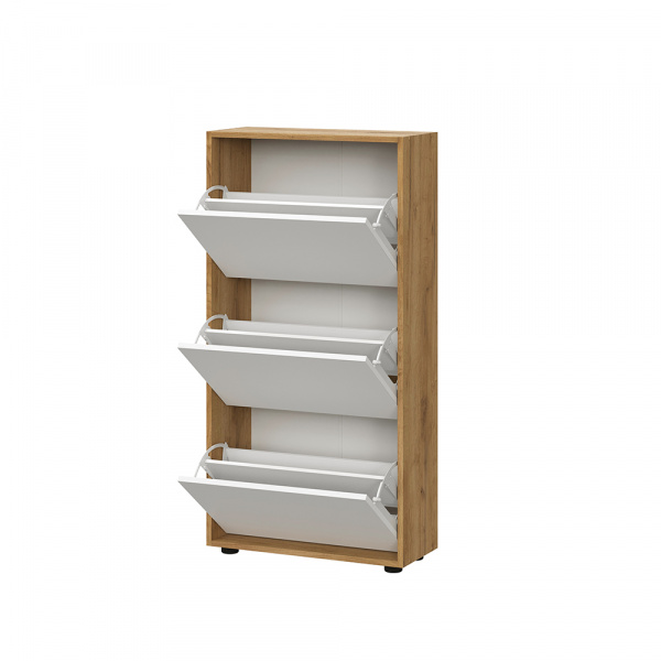 Фото Обувница ОБ 4, Дуб золотой, Белый шагрень, Белый