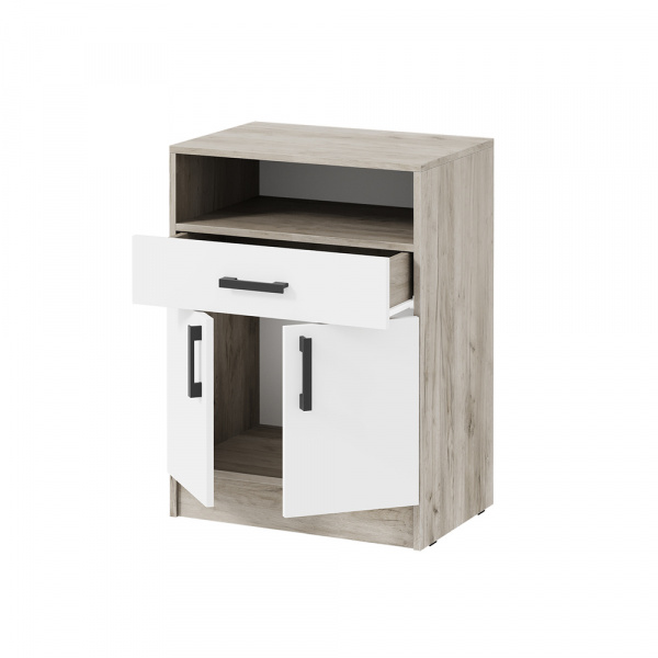 Фото Тумба для обуви Вега ТБ-1, Дуб крафт серый, Белый