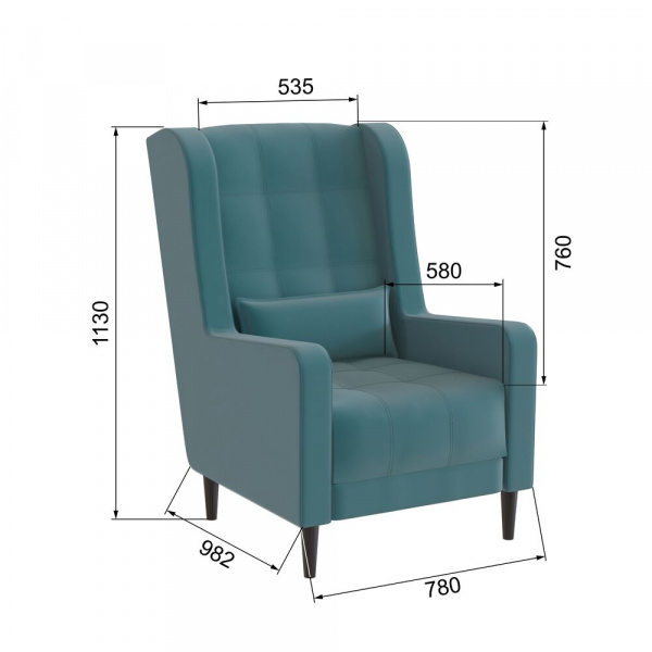 Фото Кресло Корк, Бирюзовый