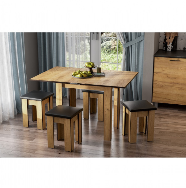 Фото Стол обеденный раскладной СО 3, дуб золотой