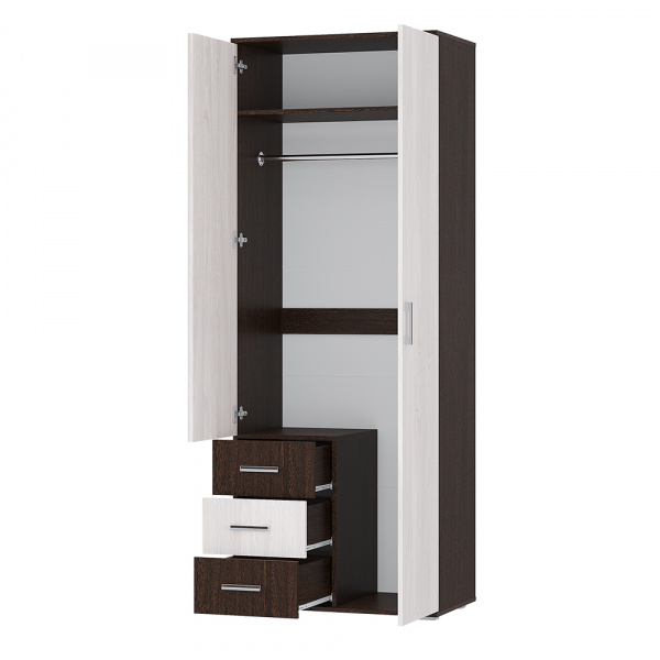 Фото Шкаф двухдверный Белла, венге/ясень белый