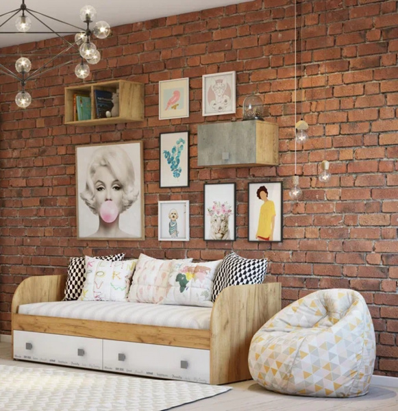 Фото Шкаф навесной Тренд АН-03, крафт/бетон