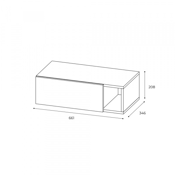 Фото Тумба подвесная с ящиком и нишей Страйк, белый