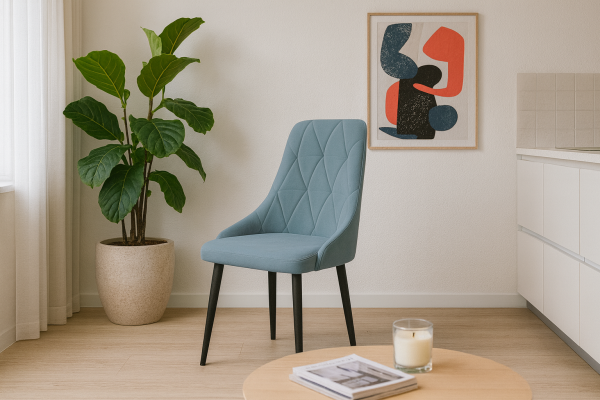 Фото Стул "Граф" черный матовый Томми 21 серо-голубой