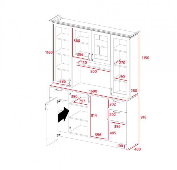 Фото Буфет Прованс-016 Клен Белый