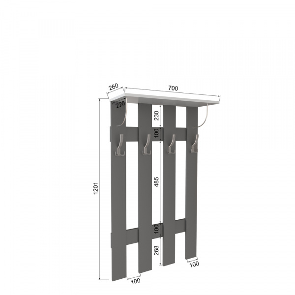 Фото Вешалка Ямайка ЯПВ-1, Графит серый, Камень серый