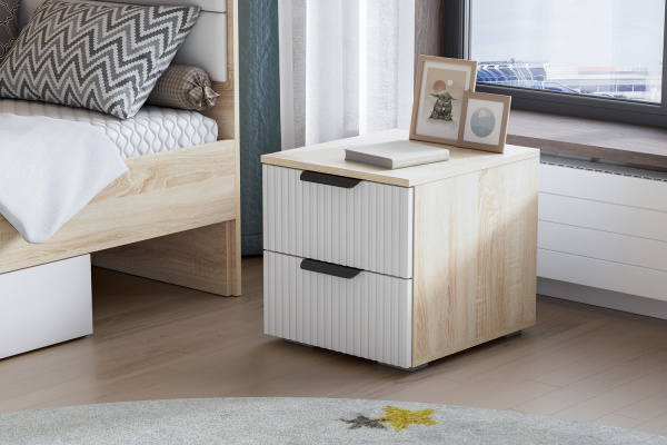 Фото Тумба прикроватная Норд Line Т01-400, Дуб сонома, Софт пломбир