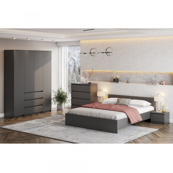 Фото Кровать с проложками 160х200 Денвер, графит