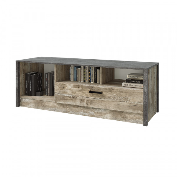 Фото Тумба для ТВ Амели, Дуб Юкон, Бетон темный