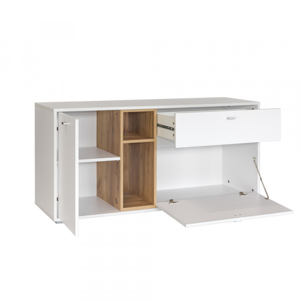 Фото Тумба Бэль 10.91, Белая; Дуб Золотой