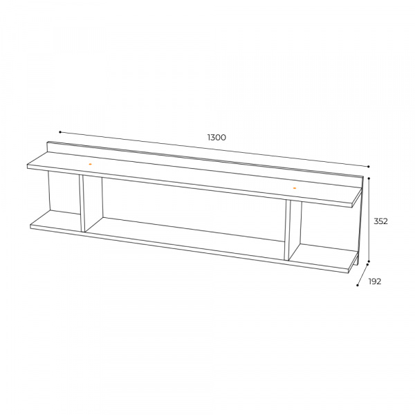 Фото Полка навесная АН-01 Мрия, Бетон пайн светлый