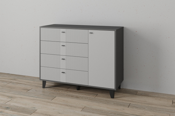 Фото Комод Катрин-13, Графит, Светло-серый