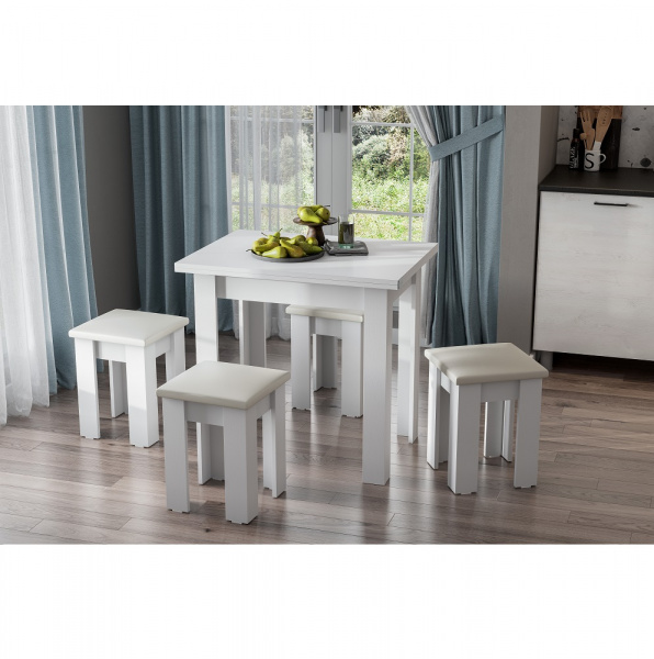 Фото Стол обеденный раскладной СО 3, белый