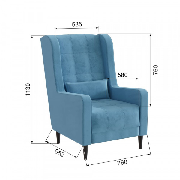 Фото Кресло Корк, Светло-голубой