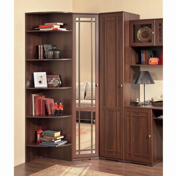 Фото Полка угловая Sherlock 14, орех