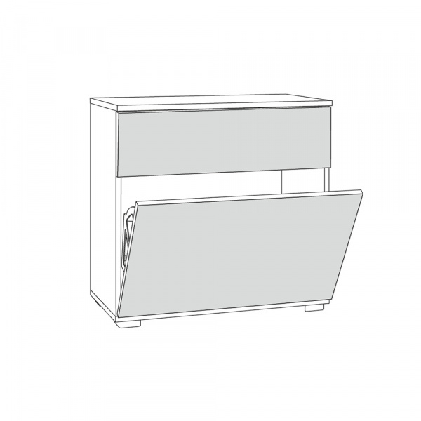 Фото Тумба для обуви Октава 16.127, Серый графит, Дуб золотой