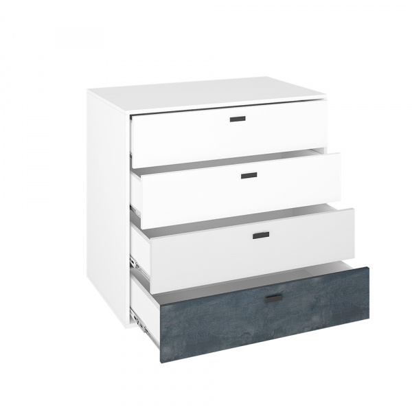 Фото Комод Накки КМ-900, Белый, Серый, Угольный камень
