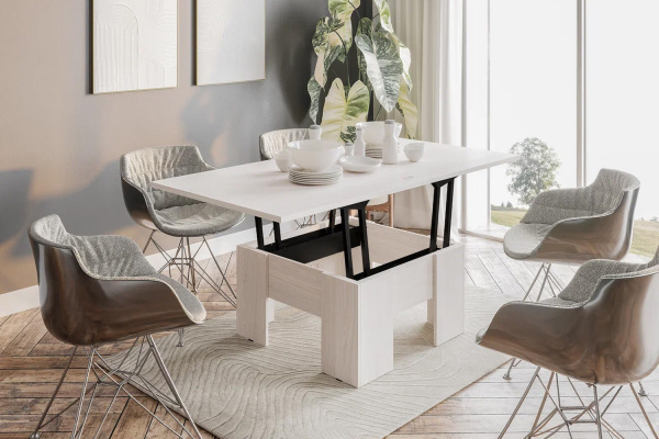 Фото Стол Трансформер 22мм, Ясень белый