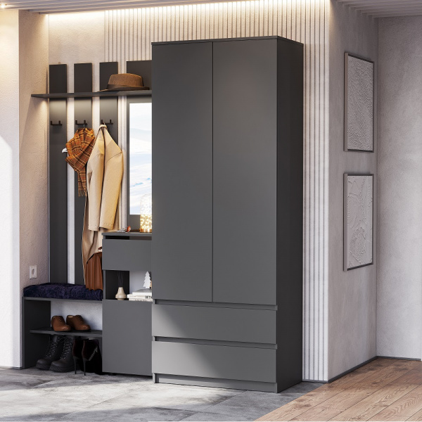 Фото Шкаф для одежды и белья Денвер, графит