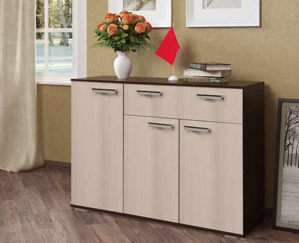 Фото Комод длинный Стандарт 4 NEW, венге/лоредо