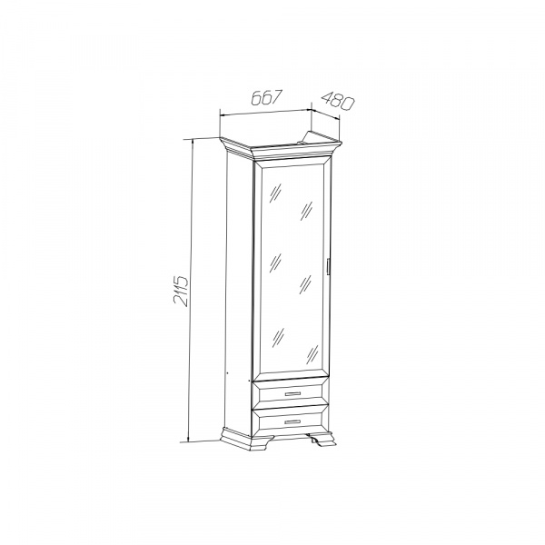 Фото Николь Шкаф-витрина с 1 стеклянной дверцей