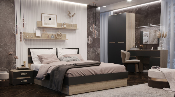 Фото Стол туалетный Ким, Графит софт, Сонома