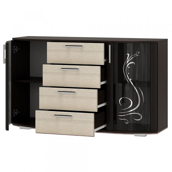 Фото Комод со стразами Грация, венге/лоредо