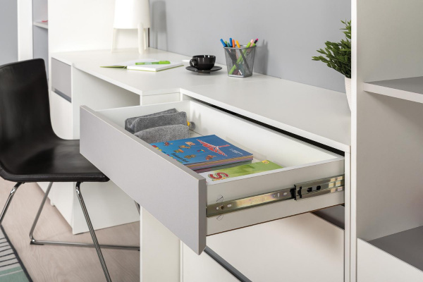 Фото Торонто Комод 13.321 Белый PE шагрень, Стальной Серый