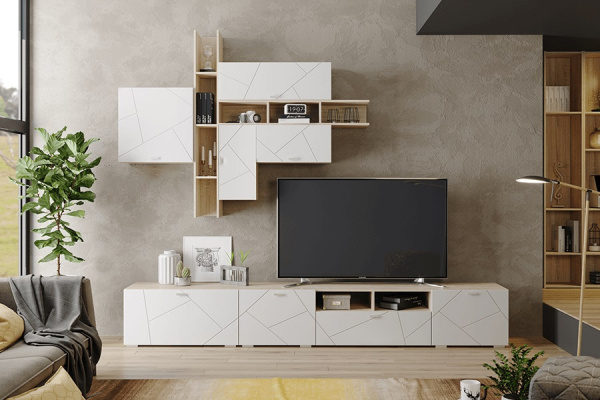 Фото Комод 5 ящиков Скайлайн, белый