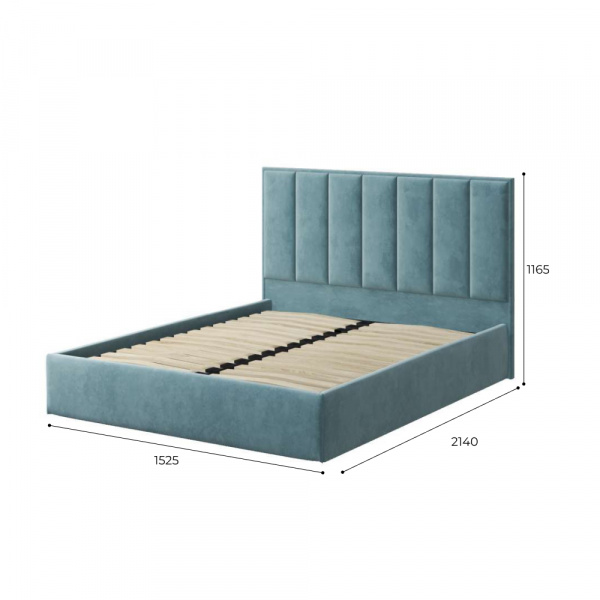 Фото Кровать с подъемным механизмом Лира 140х200, бирюзовый