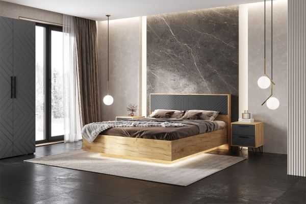 Фото Тумбы Флэш (2 шт.), Браш Графит, Дуб Крафт