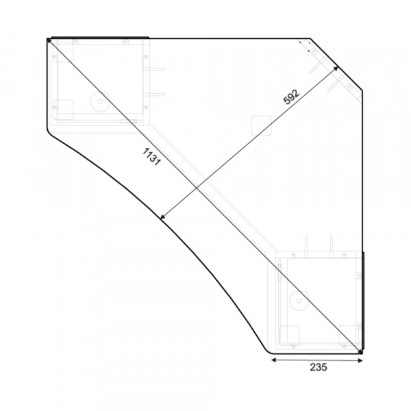 Фото Тумба под телевизор угловая 044 (2у), белый