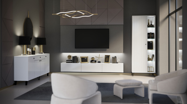 Фото Тумба навесная №1 Оливия, Белый, Белый Глянец