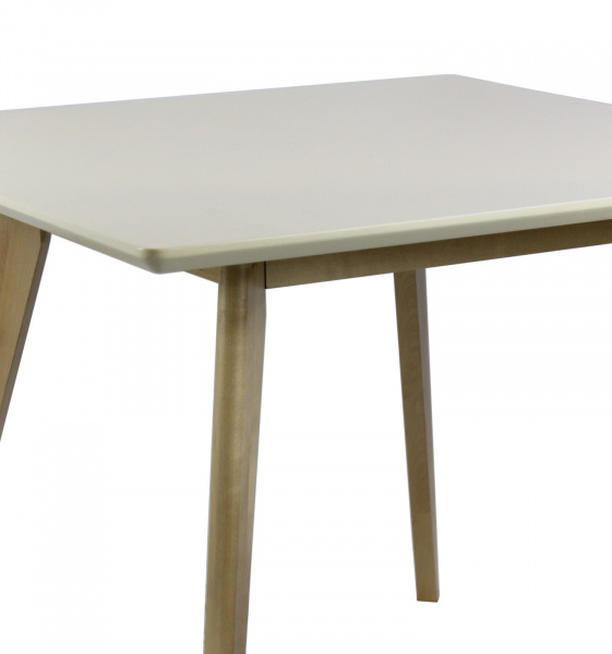 Фото Стол обеденный Олсон Мини 90, слоновая кость/натуральный