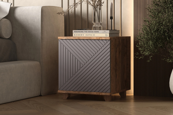 Фото Ньёрд Тумба прикроватная 1ст Дуб Самдал / Черника