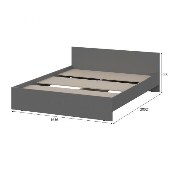 Фото Кровать с проложками 160х200 Денвер, графит