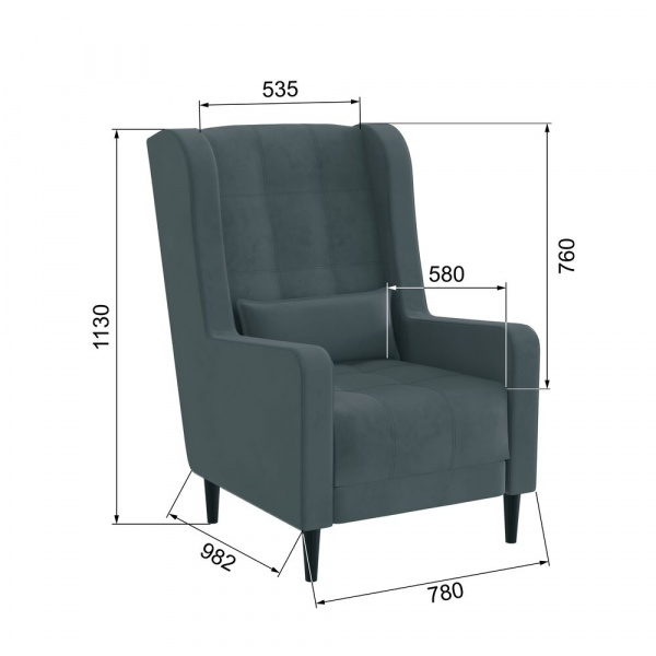 Фото Кресло Корк, Серый