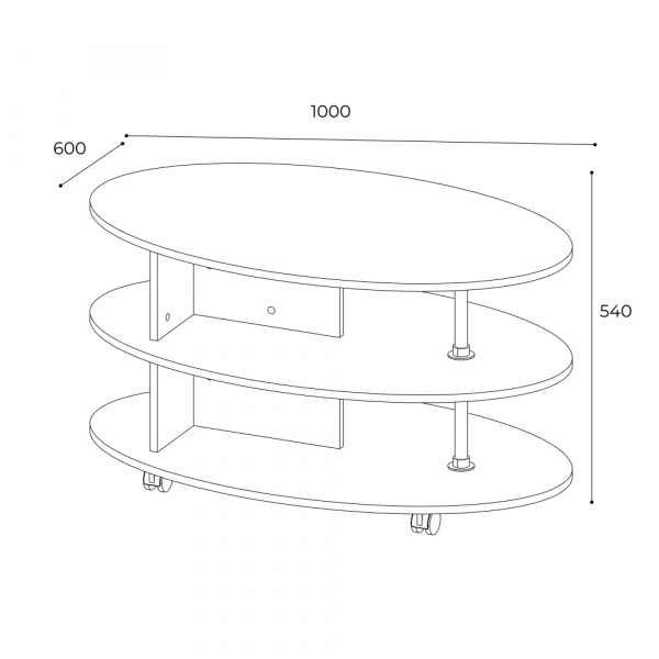Фото Столик журнальный Консул-4, дуб крафт