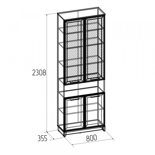 Фото Шкаф книжный Аурелио 7, антрацит