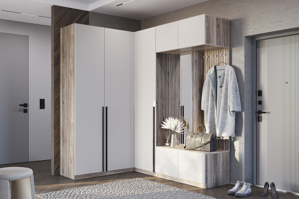 Фото Шкаф угловой Урбан ШКУ-06, Дуб смоки, Кашемир