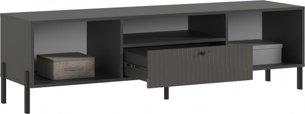 Фото Тумба ТВ Оливия (малая) (металл), Графит, Графит глянец