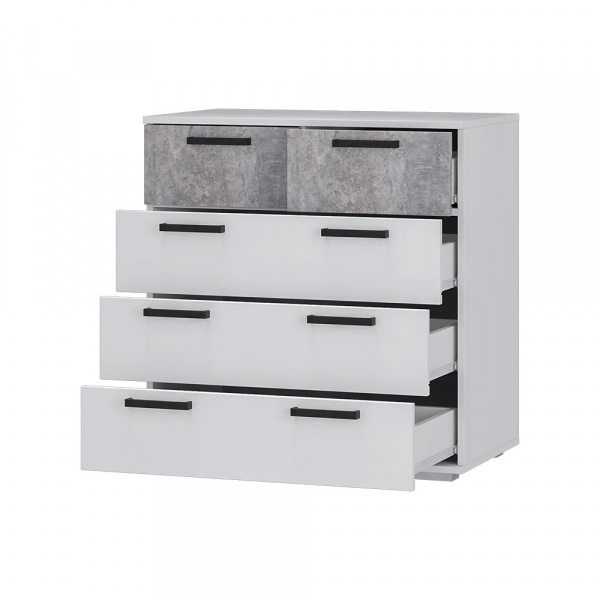 Фото Комод Стандарт-5, Белый, Цемент светлый