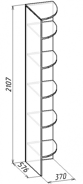 Фото Полка угловая Sherlock 14, орех