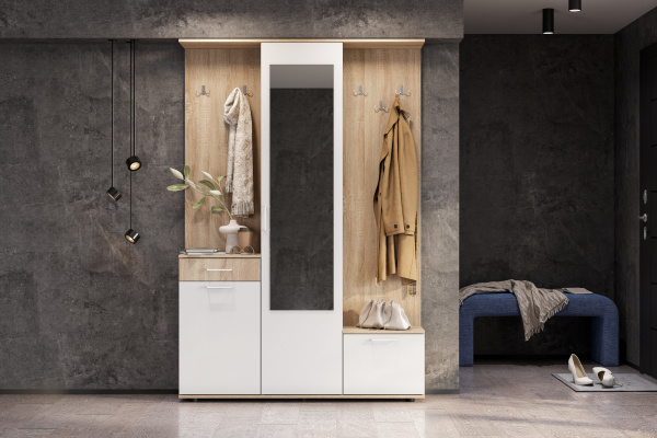 Фото Прихожая ПР 1, Дуб сонома, Белый